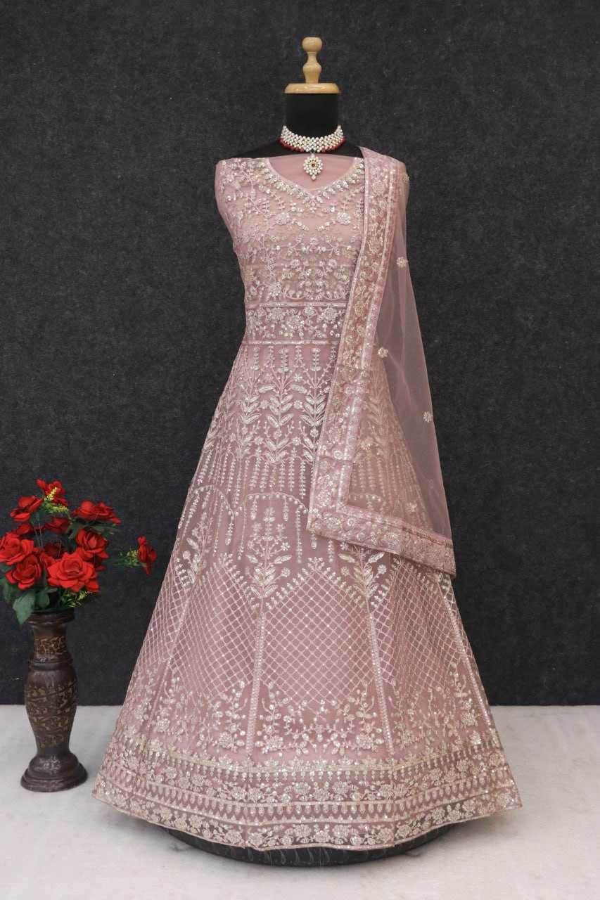 Japan Sartin Embroidery Party Wear Sequin Gown - MYLUXURY LANE ENTERPRISE